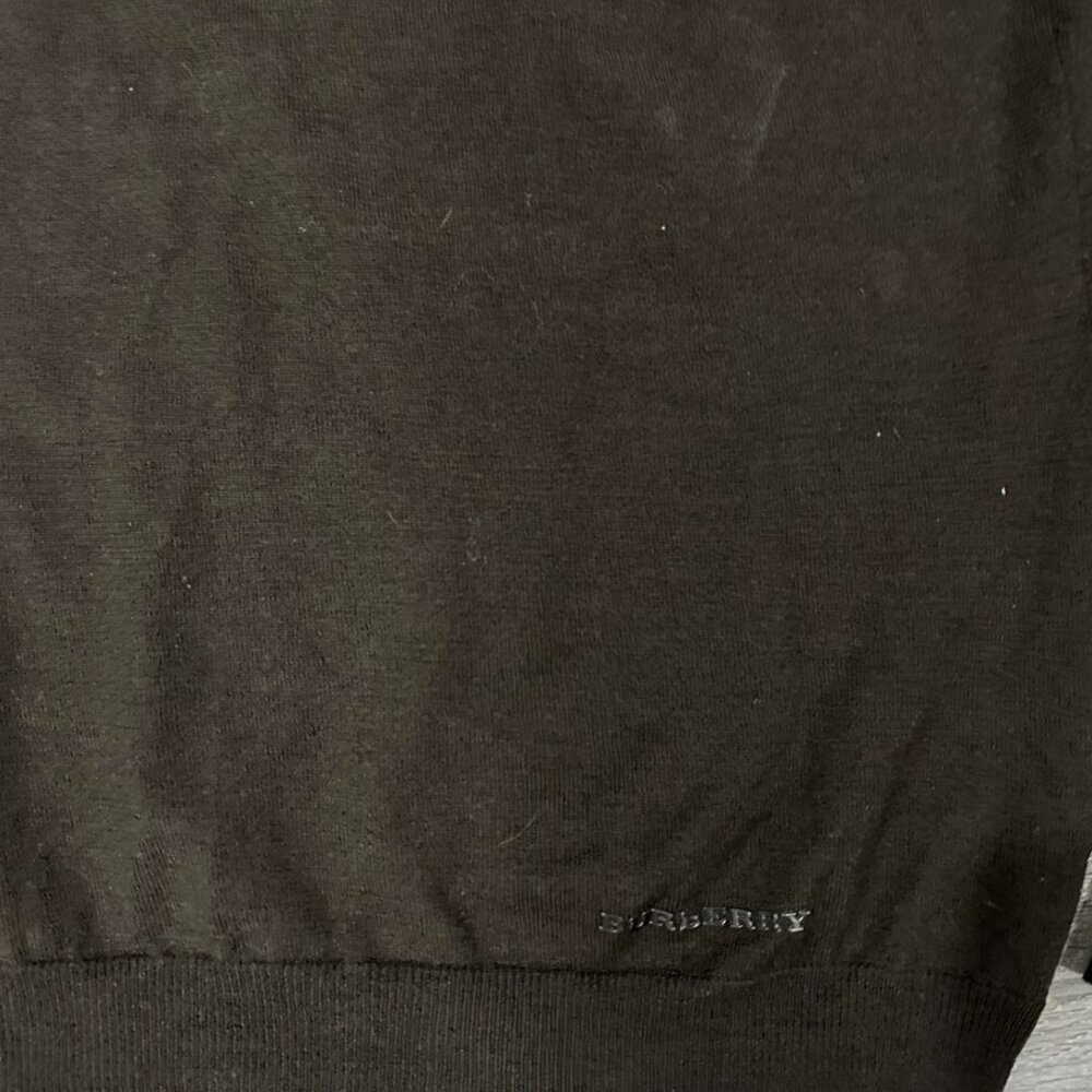 Burberry Men Brown Wool V-neck Pullover Sweater Size Large - Picture 2 of 4